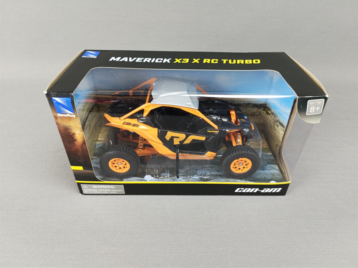 MINIATURE SSV CAN AM MAVERICK X3 X RC NOIR-ORANGE 1/18ÈME / RN085-58283