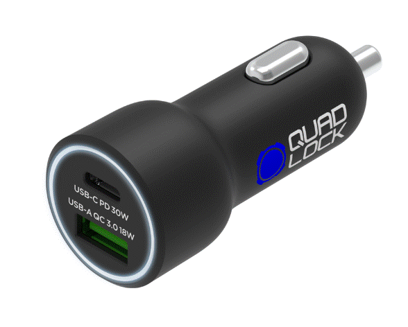 CHARGEUR ALLUME CIGARE QUAD LOCK® DOUBLE USB (C+A) / QLA-DCC-2