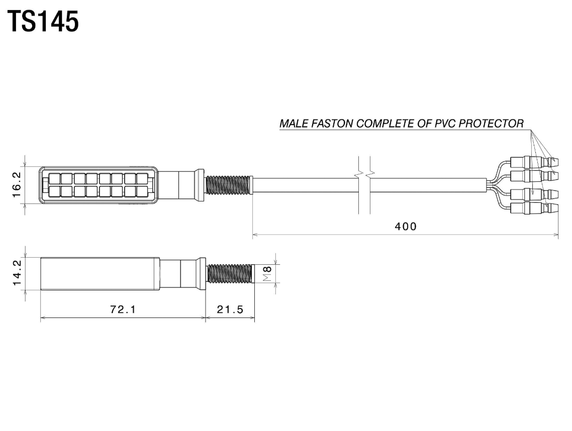 PAIRE DE CLIGNOTANTS LEDS SÉQUENTIELS RIZOMA LAYER 3 + FEUX DE POSITION + FEUX STOP HOMOLOGUÉS ANODISÉS NOIR / RRTS145B