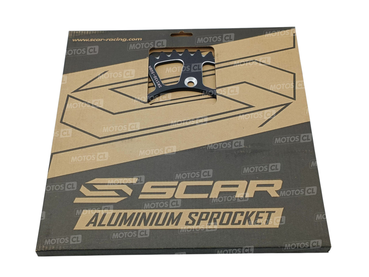 COURONNE SCAR ALUMINIUM ULTRA-LIGHT ANTI-BOUE SRS130 520 OFF ROAD 50 DENTS FANTIC-GASGAS-HONDA-RIEJU-YAMAHA / RSSRS130-50BK