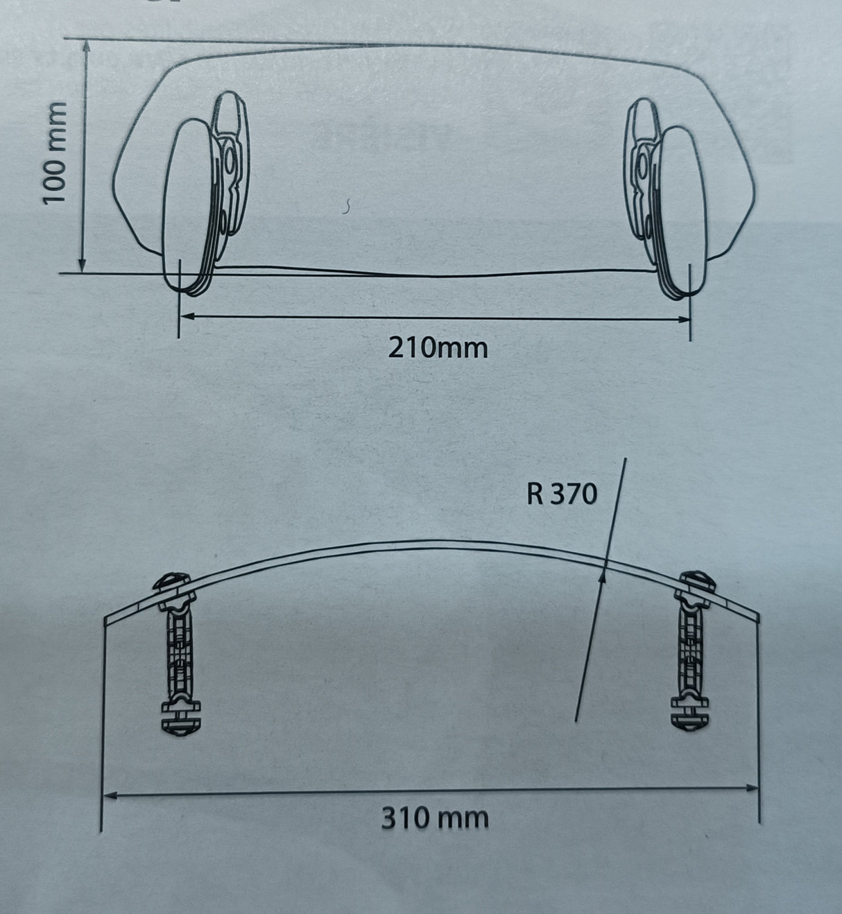 DÉFLECTEUR DE BULLE MULTI RÉGLAGES CLIP-ON PUIG 310MM X 100MM DISPO EN 3 COULEURS / 6375W 6375H 6375F