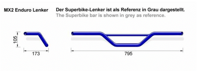 GUIDON LSL ENDURO LMX2 22MM ACIER CHROMÉ HOMOLOGUÉ / 123LMX02CR