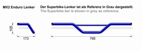 GUIDON LSL ENDURO LMX2 22MM ACIER CHROMÉ HOMOLOGUÉ / 123LMX02CR