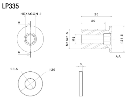 ADAPTATEUR RIZOMA RÉTRO OU PROGUARD YAMAHA ET MV AGUSTA/ RRLP335B