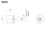 EMBOUT DE GUIDON SIMPLE RIZOMA PRO NOIR / RRMA303A