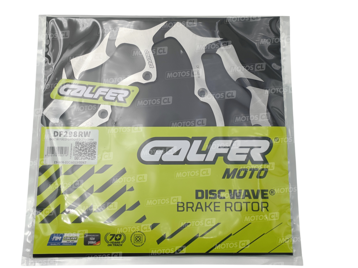 DISQUE DE FREIN AVANT GALFER WAVE® FIXE RAINURÉ Ø270MM 125YZ-250YZ-YZF250-YZF450-WR450F YAMAHA / RGDF298RW