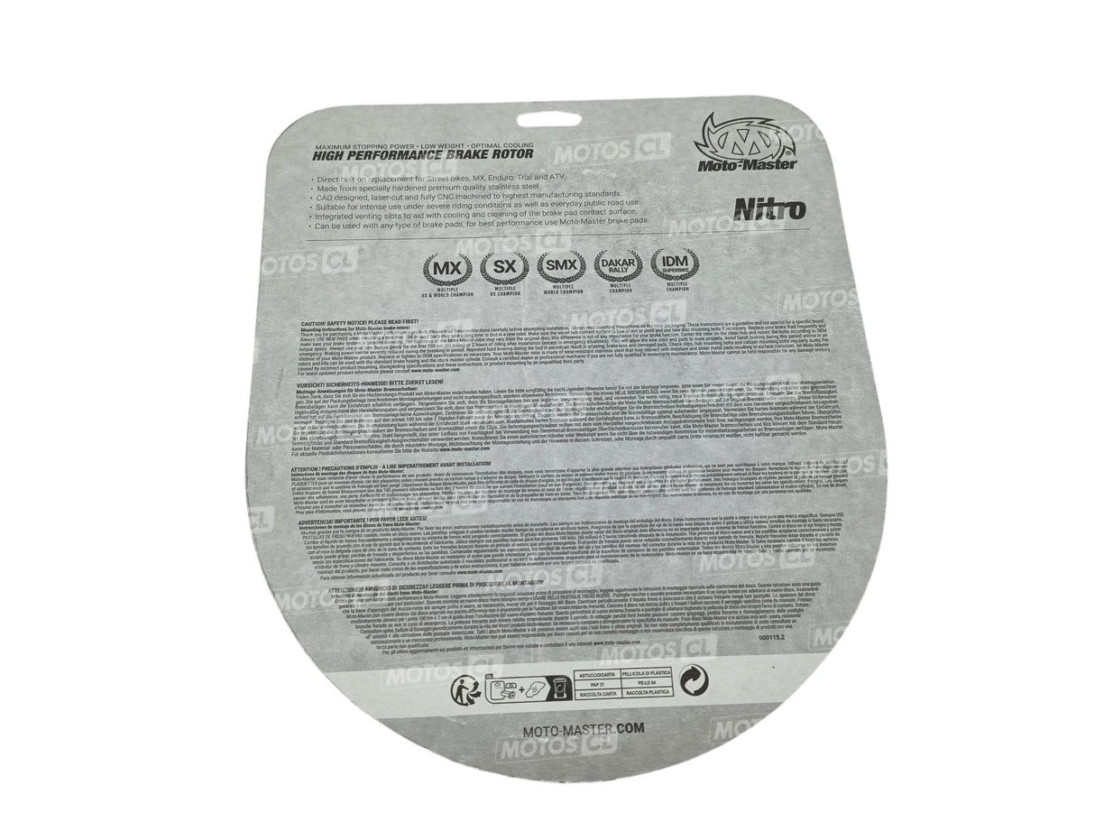 DISQUE DE FREIN AVANT NITRO TYPE ORIGINE Ø270MM FIXE POUR KAWASAKI KX250-KX250C-KXF250-KX250X-KX450-KX450SR-KXF450-KX450X MOTO MASTER / RM110638