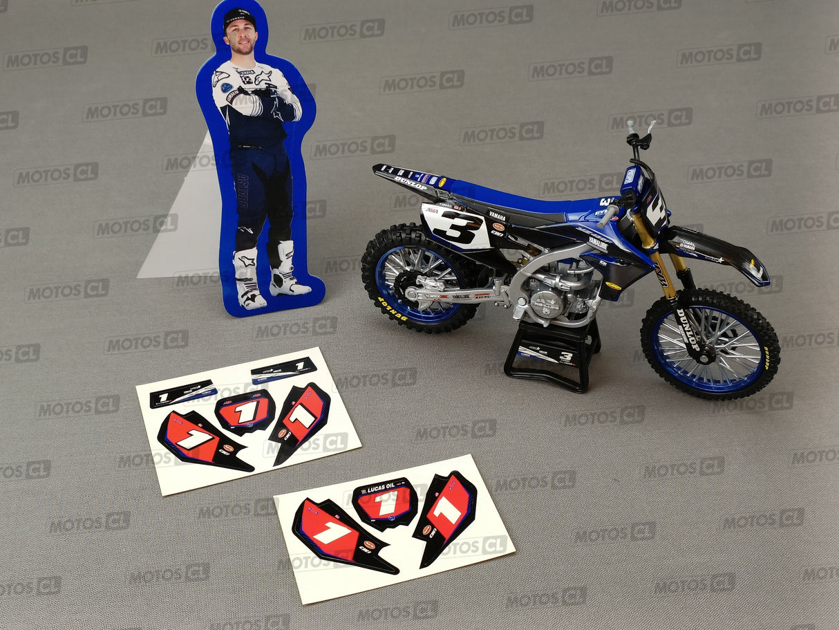 MINIATURE MOTOCROSS YAMAHA STAR RACING TEAM YZF450 N°3 ELI TOMAC 1/12ÈME / RN085-58323