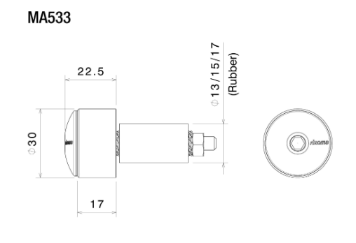 EMBOUTS DE GUIDON RIZOMA DISPONIBLES EN 4 COLORIS / MA533G MA533U MA533B MA533A MA533R