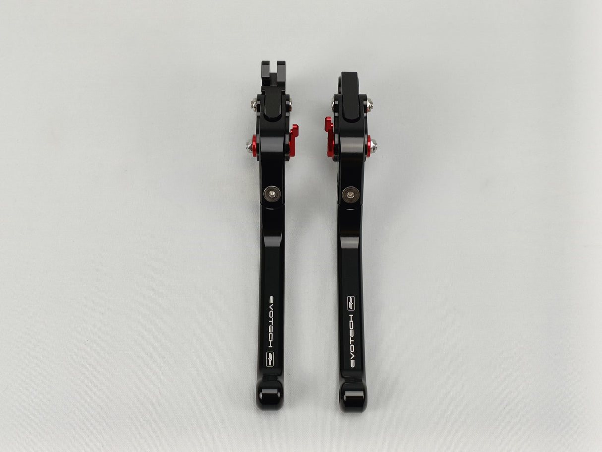 LEVIERS ALU TAILLÉ MASSE REPLIABLES RÉGLABLES NOIR, MOLETTES ROUGE 797-821 MONSTER 2018 À 2020 ET SCRAMBLER DÉSERT SLED 2017 À 2018 EVOTECH-PERFORMANCE / PRN002764-4798