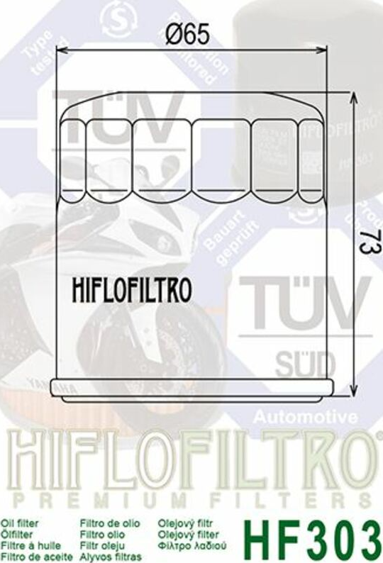 FILTRE À HUILE HIFLOFILTRO HF303 HONDA-KAWASAKI-POLARIS-YAMAHA / RHHF303