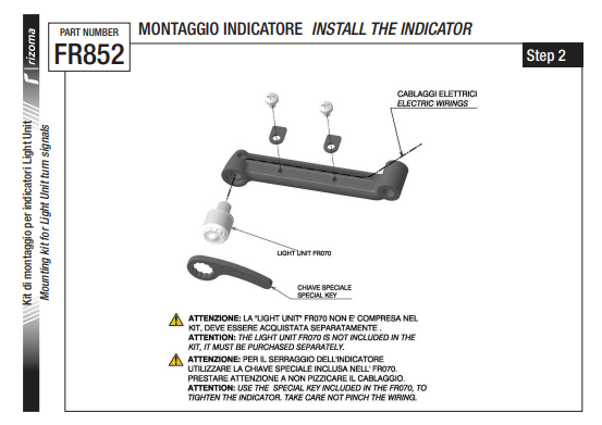 SUPPORTS CLIGNOTANTS AVANT RIZOMA LIGHT UNIT LED POUR PANIGALE V4 DUCATI / RRFR852B