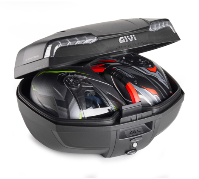 TOP CASE GIVI NOIR MONOLOCK E46 RIVIERA AVEC PLATINE / RGE46NT2