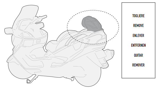 CACHE ARRIÈRE GIVI POUR BURGMAN650 2013 À 2020 SUZUKI / SR3104KIT