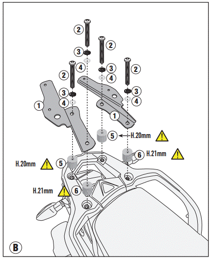 SUPPORT TOP CASE GIVI TIGER 900 2020 À 2025 TRIUMPH / RGSR6415