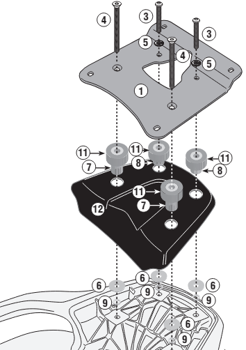 SUPPORT TOP CASE PIAGGIO MP3 350-400-500 2018 A 2021 GIVI / SR5613