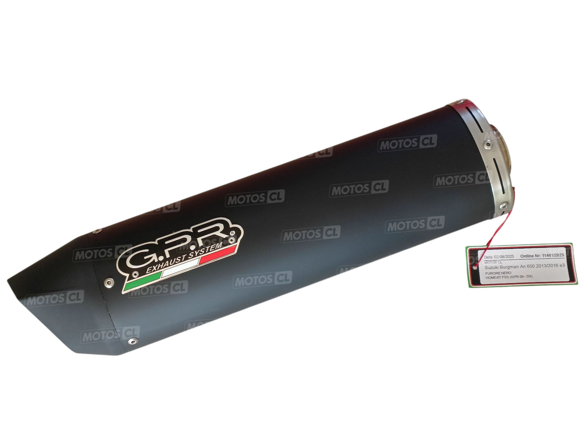 LIGNE COMPLÈTE HOMOLOGUÉE SUZUKI BURGMAN650 2013 À 2016 GPR FURORE NOIR MAT / RGSU.CAT.3.FUNE