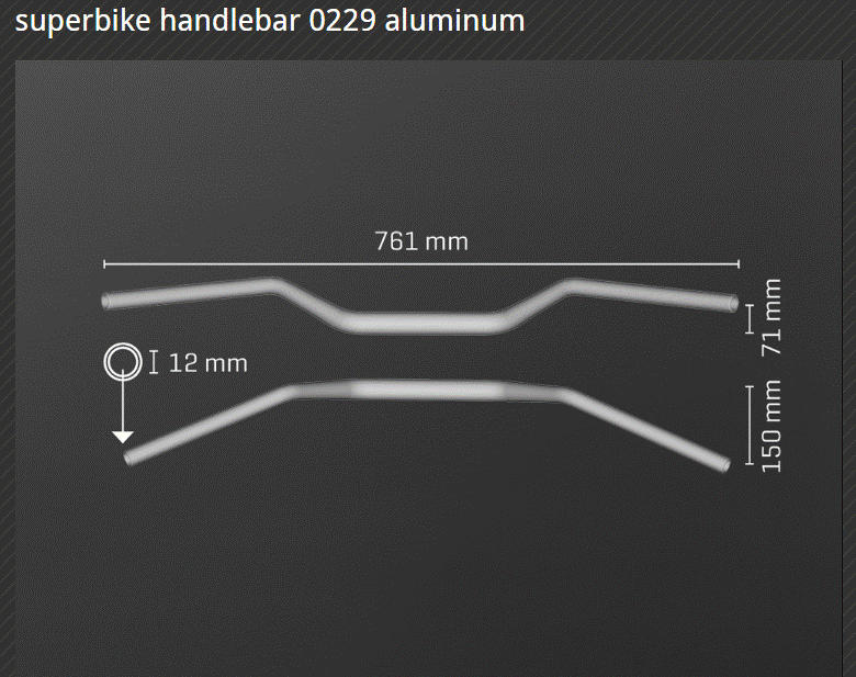 GUIDON ABM SUPERBIKE 0229 DIAMÈTRE 22MM ALUMINIUM ANODISÉ HOMOLOGUÉ / 100767-F11