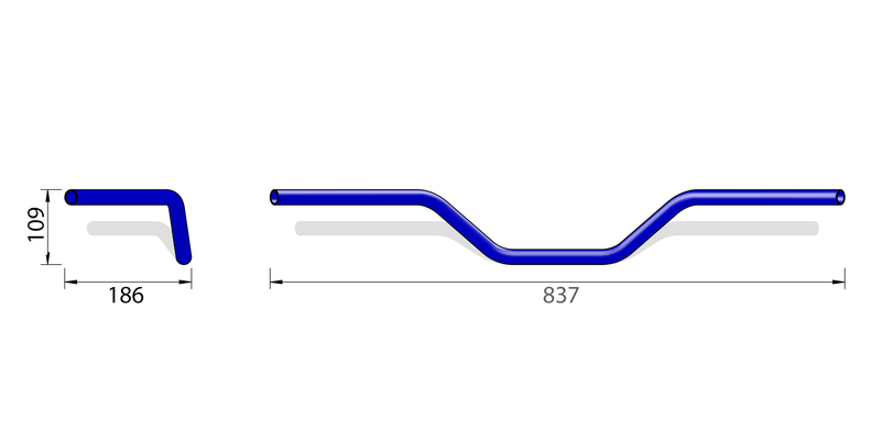 GUIDON PRO FLAT TRACK Ø22MM ACIER CHROMÉ HOMOLOGUÉ HIGHSIDER / RH1140736