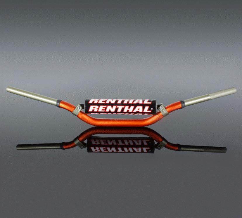 GUIDON RENTHAL TWINWALL 997 RC/HONDA CRF-KAWASAKI KX KXF-BETA-HUSQVARNA-KTM SXF-SUZUKI RMZ ANODISÉ ORANGE / RR997-01-OR-02-185