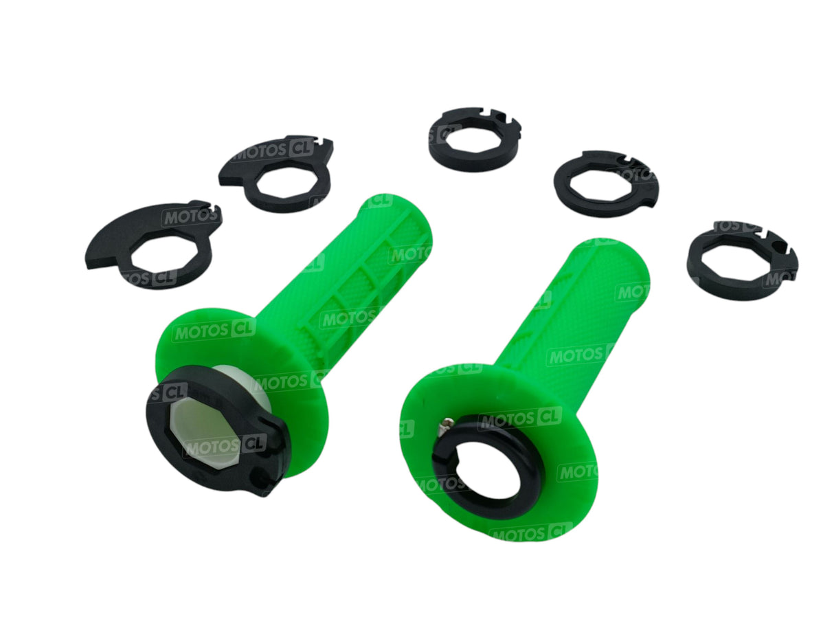POIGNÉES ODI EMIG V2 LOCK-ON SEMI-GAUFRÉ MX LONGUEUR 125MM VERT FLUO / ROH36HWN