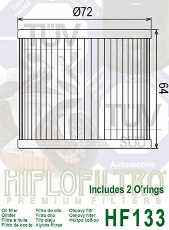 FILTRE À HUILE HIFLOFILTRO HF133 SUZUKI / RHHF133