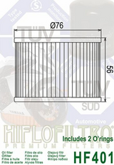FILTRE À HUILE HIFLOFILTRO HF401 HONDA-KAWASAKI-YAMAHA / RHHF401