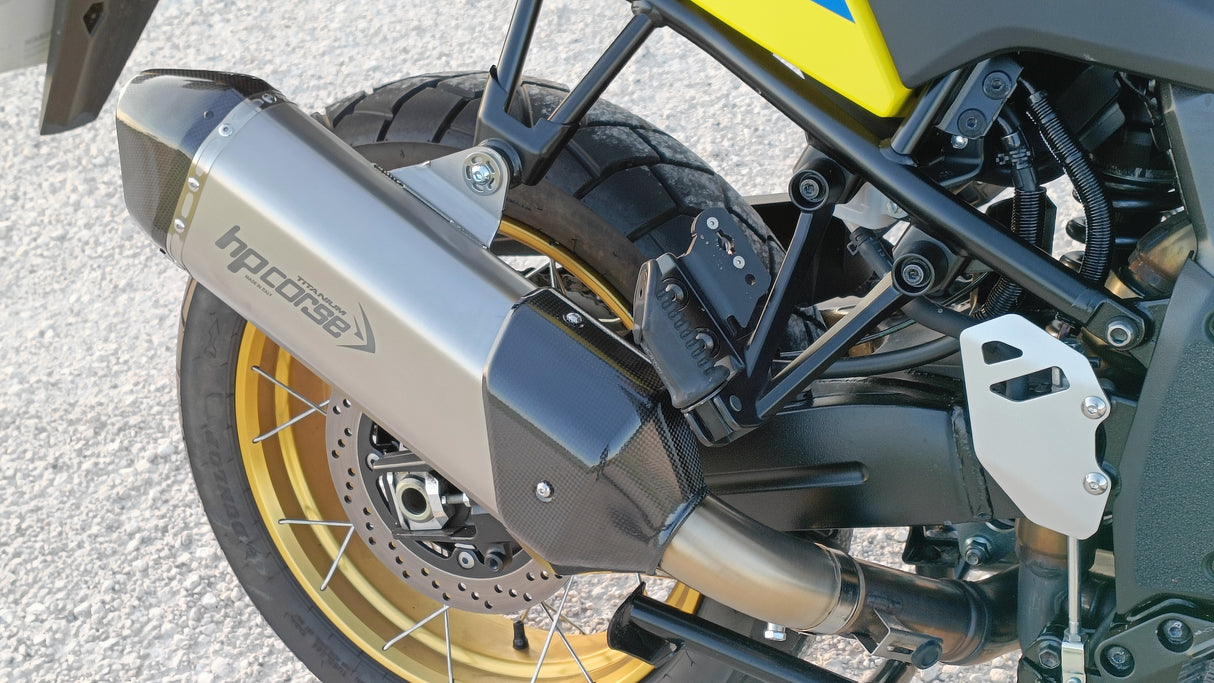 SILENCIEUX HP CORSE SPS CARBON 350 TITANIUM SUZUKI V-STROM1050 2020 À 2025 HOMOLOGUÉ / RHSUSP3501022T-N-AB