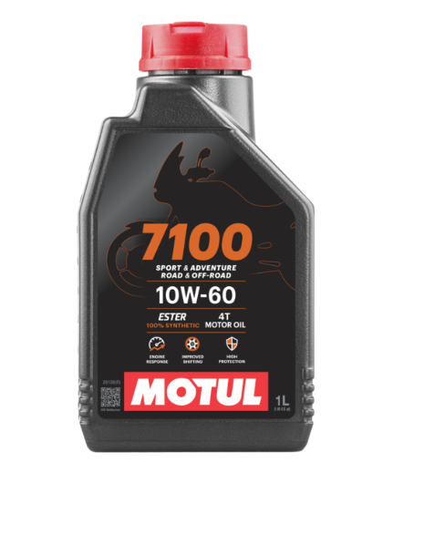 HUILE MOTUL 7100 4TPS 10W60 SPORT & ADVENTURE ROAD & OFF ROAD 100% SYNTHÈSE BIDON 1L / RM104100