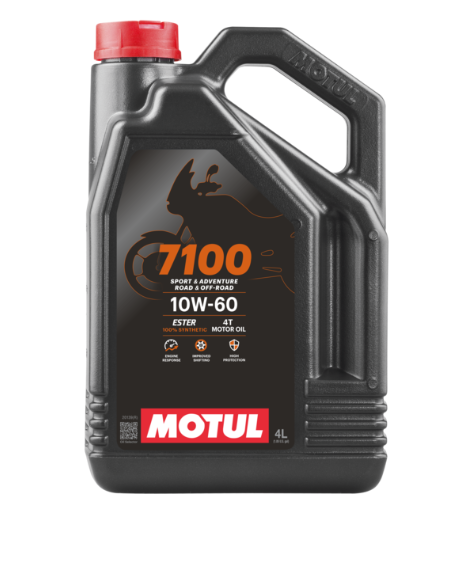 HUILE MOTUL 7100 4TPS 10W60 SPORT & ADVENTURE ROAD & OFF ROAD 100% SYNTHÈSE BIDON 4L / RM104101