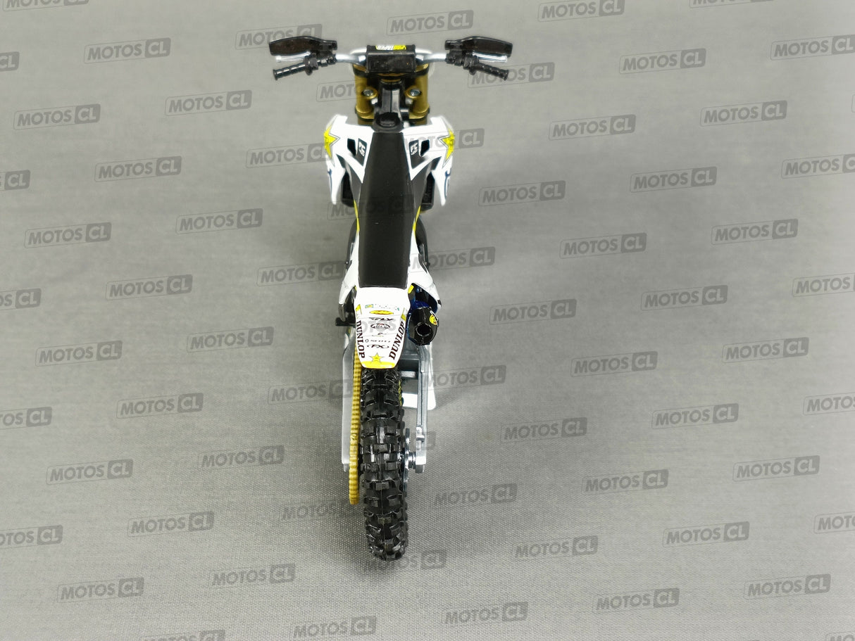 MINIATURE MOTOCROSS HUSQVARNA FC450 ROCKSTAR N°21 JASON ANDERSON 1/12ÈME / RN085-58233