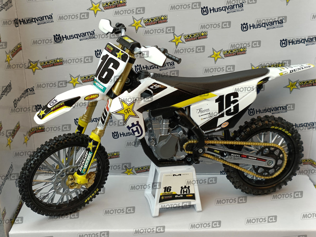 MINIATURE MOTOCROSS HUSQVARNA FC450 N°16 ZACH OSBORNE 1/12ÈME / RN085-58243