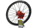 ROUE ARRIÈRE COMPLÈTE CRF250R HONDA 2024 À 2026 HANN WHEELS MOYEU ANODISÉ ROUGE ET CERCLAGE EXCEL RENFORCÉ A60 ANODISÉ NOIR 19X1.85 X36TROUS / RH1 16215/11/6/1/1