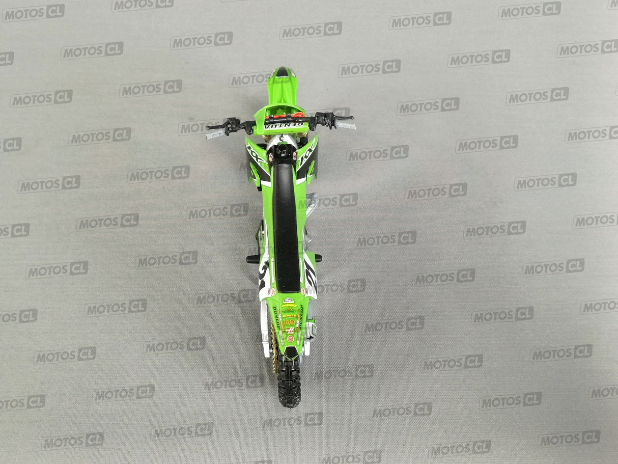 MINIATURE MOTOCROSS KAWASAKI KXF 450 N°21 JASON ANDERSON 1/12ÈME / RN085-58413