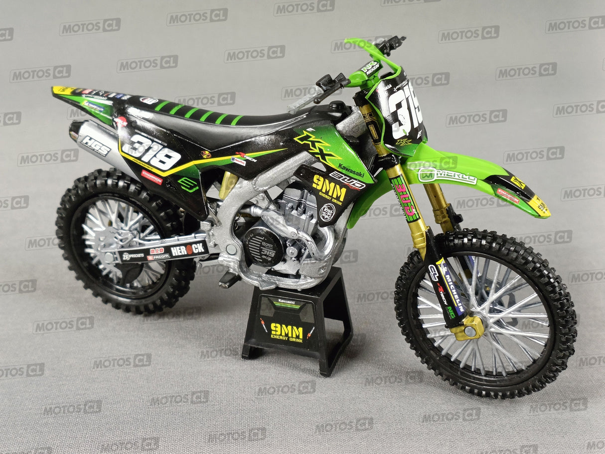 MINIATURE MOTOCROSS KAWASAKI KXF 250 BUB RACING N°319 QUENTIN MARC PRUNIÈRE 1/12ÈME / RN085-58183