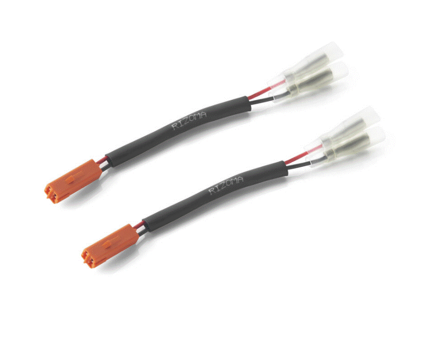 KIT CÂBLES AVEC RÉSISTANCES 2 PIÈCES POUR RÉTROVISEURS AVEC CLIGNOTANTS LED OU CLIGNOTANTS LED RIZOMA POSITION AVANT KAWASAKI NINJA ZX10R 2010 À 2025-ZX10RR 2017 À 2025 / RREE204H