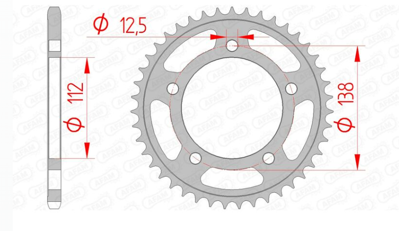 KIT CHAÎNE HONDA NC700 INTEGRA DCT ABS 2012 À 2013 16X39 SUPER RENFORCÉ AFAM COURONNE ACIER / RA48011842