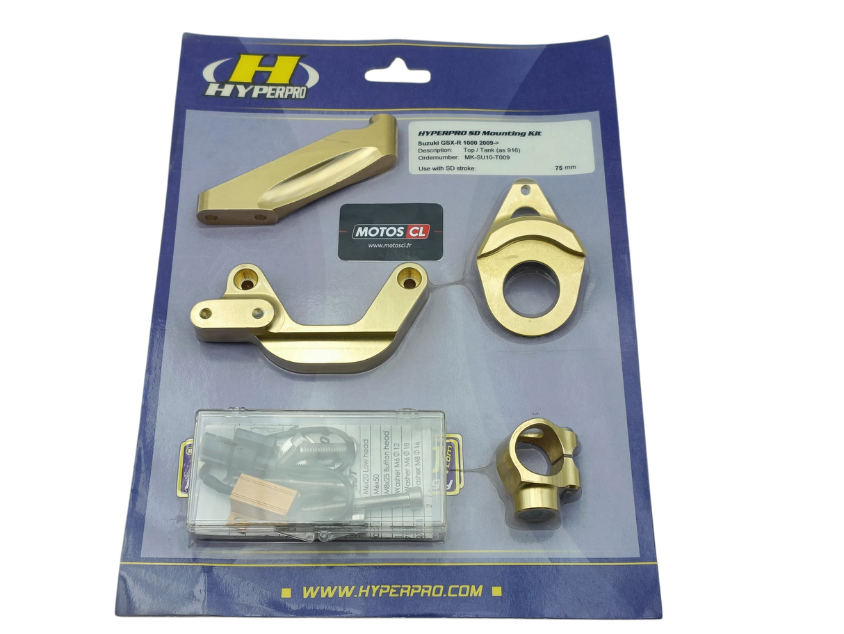 KIT FIXATION AMORTISSEUR DE DIRECTION TRANSVERSAL GSXR1000 2009 À 2017 HYPERPRO / RHHYMKSU10-T009