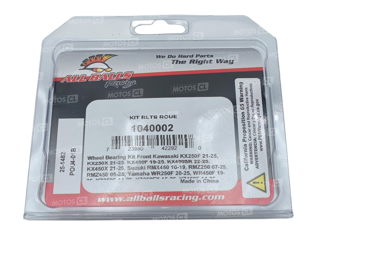 KIT ROULEMENTS DE ROUE AVANT FANTIC-KAWASAKI-SUZUKI-YAMAHA ALL-BALLS / RA25-1482