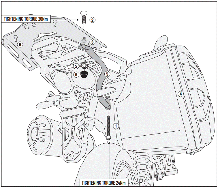 KIT SPÉCIFIQUE DE MONTAGE GIVI V85TT 2024 MOTO GUZZI / RG8209KIT