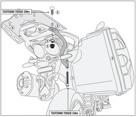 KIT SPÉCIFIQUE DE MONTAGE GIVI V85TT 2024 MOTO GUZZI / RG8209KIT