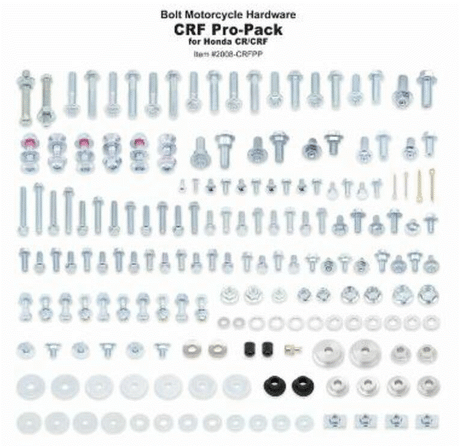KIT VISSERIE PRO PACK HONDA CR125R-CR250R-CR500R-CRF250R-CRF250RX ENDURO-CRF450R-CRF450RX ENDURO BOLT / RB2008-CRFPP