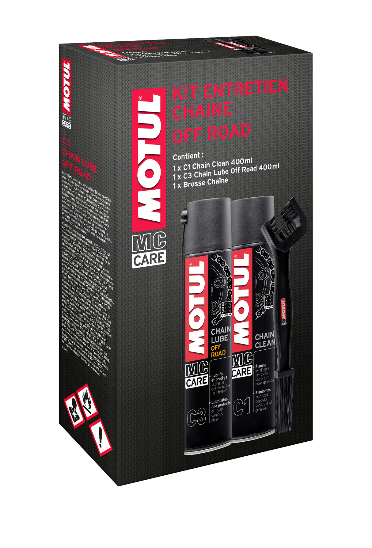 KIT ENTRETIEN CHAINE GRAISSE ET CHAIN CLEAN OFF ROAD MOTUL AEROSOL 400ML / 110899