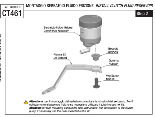 KIT DE MONTAGE RESERVOIR FLUIDE RIZOMA PANIGALE DUCATI / CT461B