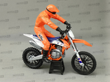MINIATURE MOTOCROSS KTM 450SXF+PILOTE 1/12ÈME / RN085-58345