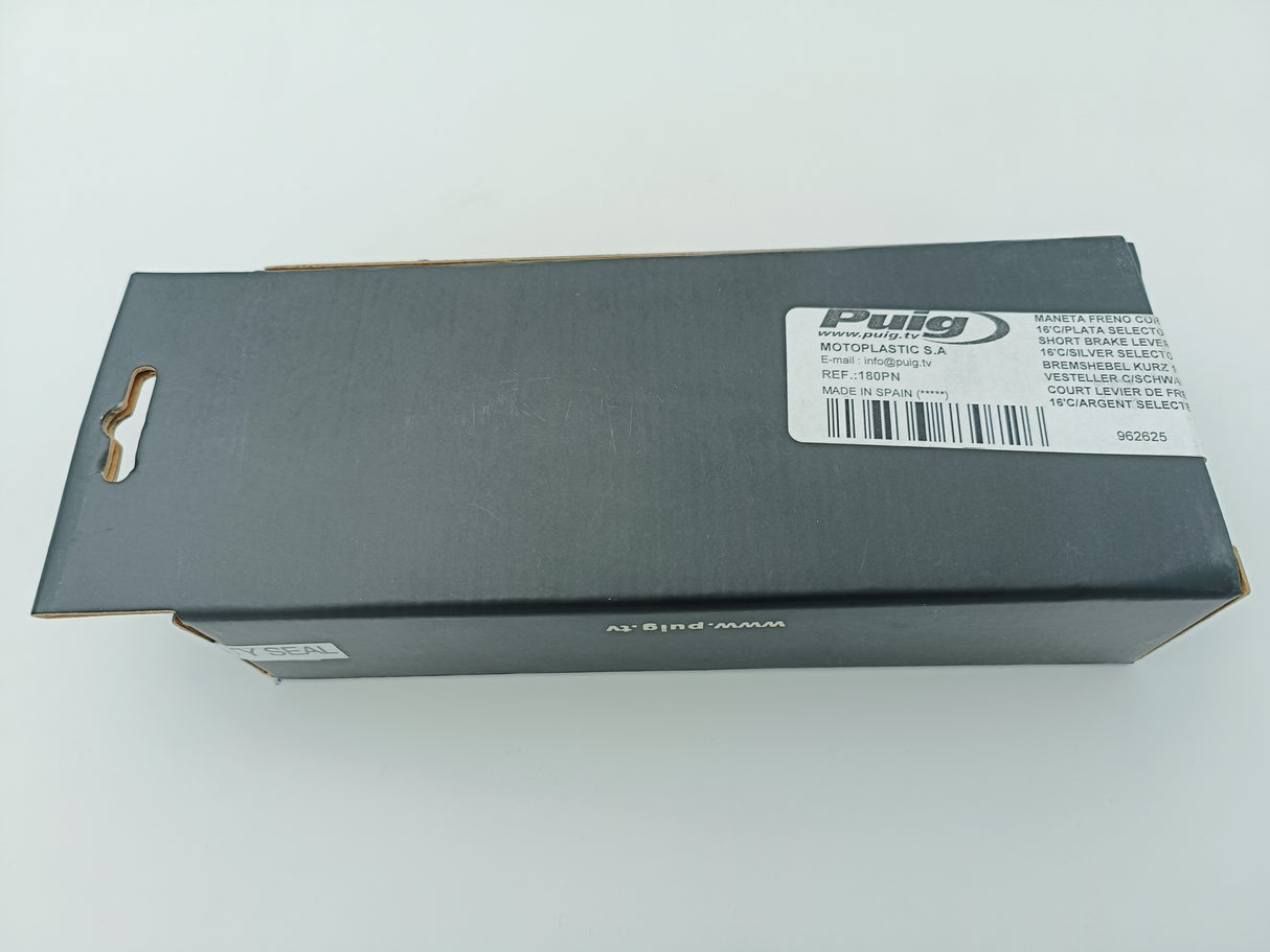 LEVIER DE FREIN PUIG 2.0 EN ALUMINIUM TAILLÉ MASSE COURT ALU-NOIR MONTE SUR ADAPTATEUR PUIG / RP180PN