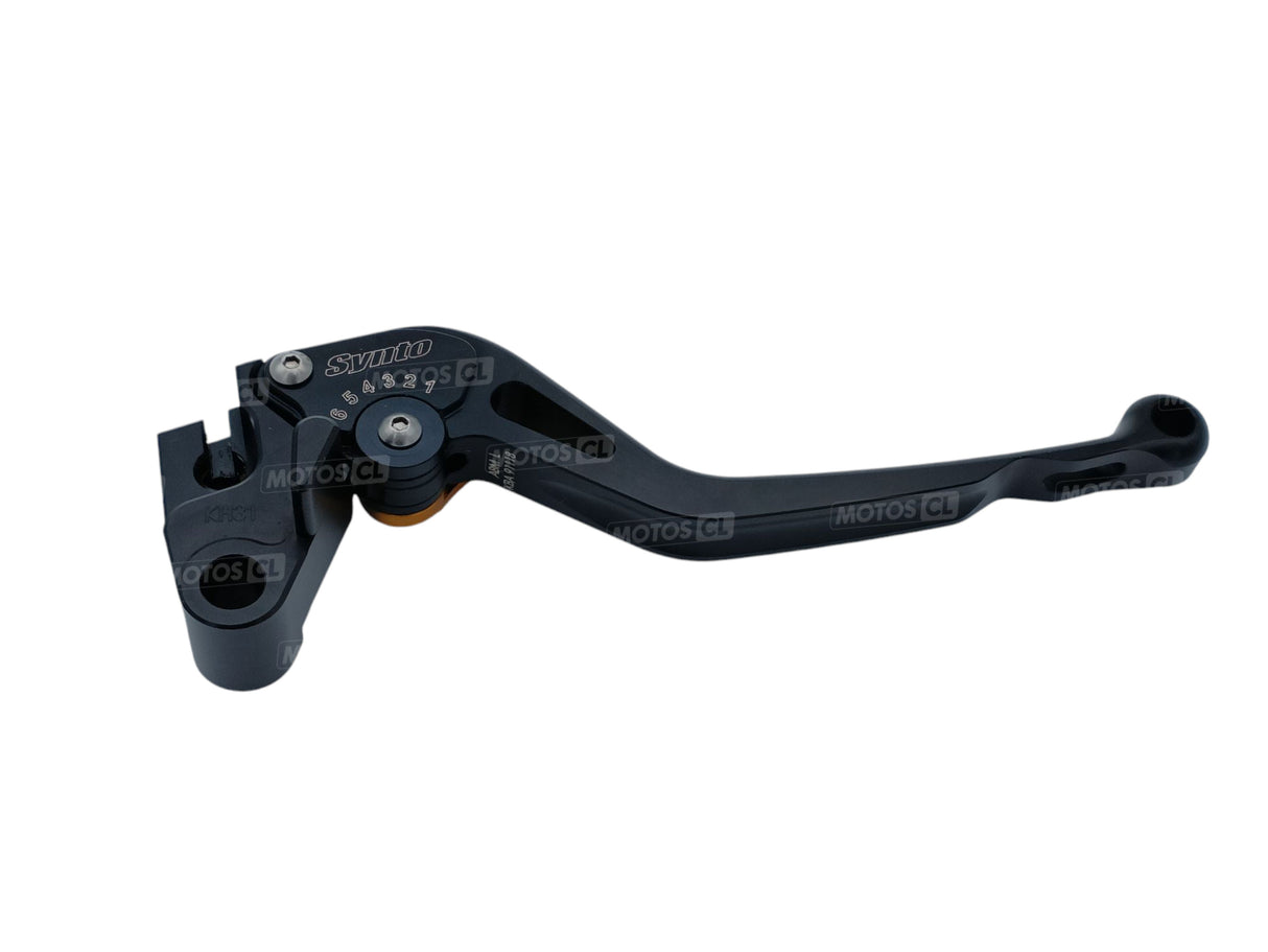 LEVIER D'EMBRAYAGE SYNTO ABM (KH31) EN ALUMINIUM USINÉ CNC LONG NOIR RÉGLABLE HOMOLOGUÉ KAWASAKI / RA101030-H15-V12