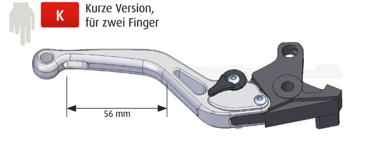 LEVIER D'EMBRAYAGE SYNTO ABM (KH22) EN ALUMINIUM USINÉ CNC COURT ALU RÉGLABLE HOMOLOGUÉ SUZUKI / RA10108769