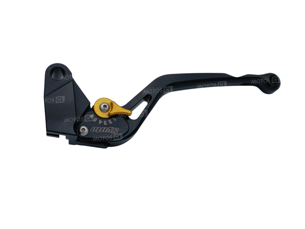 LEVIER D'EMBRAYAGE SYNTO ABM (KH31) EN ALUMINIUM USINÉ CNC LONG NOIR RÉGLABLE HOMOLOGUÉ KAWASAKI / RA101030-H15-V12