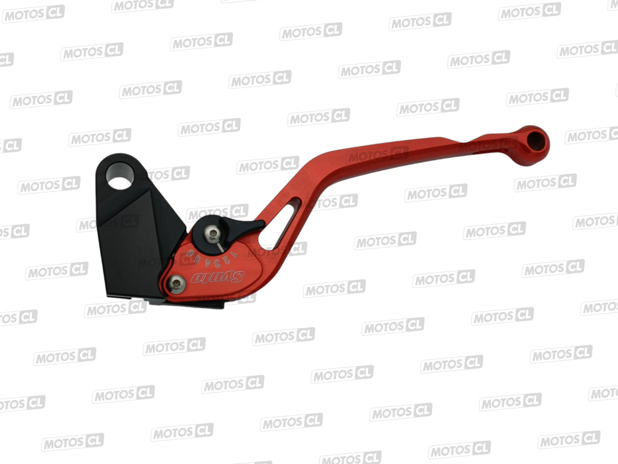 LEVIER D'EMBRAYAGE SYNTO ABM (KH31) EN ALUMINIUM USINÉ CNC LONG ROUGE RÉGLABLE HOMOLOGUÉ KAWASAKI / RA101030-H17-V15